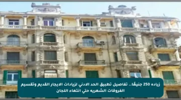 زيادة 250 جنيهًا.. تفاصيل تطبيق الحد الأدنى لزيادات الإيجار القديم وتقسيم الفروقات الشهرية حتى انتهاء اللجان